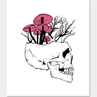 Fungi Skull Posters and Art